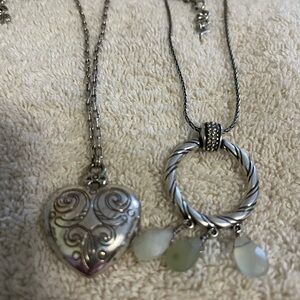 Brighton Silver Heart and Circle Pendant Necklace
